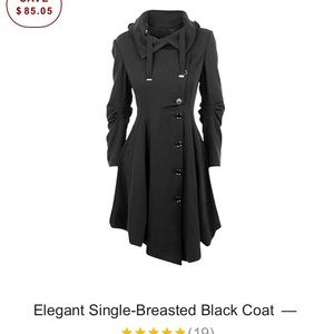 Long black cool and unique women’s coat